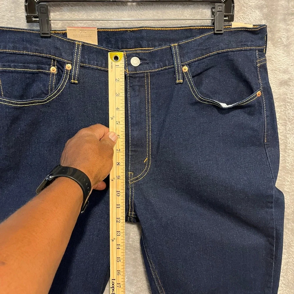 Levi's 514 Straight Jeans Mens 38x30 Blue Dark Wash Stretch Denim